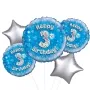 Holographic Blue 3rd Birthday Balloon