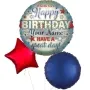 Personalised Supershape Silver Birthday Balloon