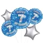 Holographic Blue Happy 7th Birthday Balloon