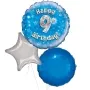 Holographic BLue HAppy 9th Birthday Balloon