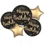 Black and Gold Sparkle Birthday Balloon