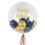 Personalised Boutique Navy & Gold Bubble Balloon