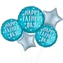 Happy Fathers Day Teal Foil Balloon