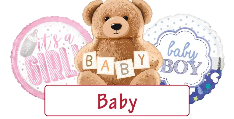 Fully Inflated New Baby Balloons in a box delivered UK wide