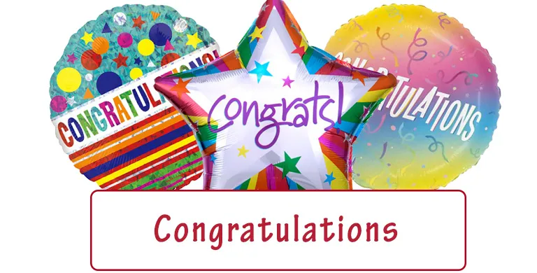 Fully Inflated Congratulations Balloons | Balloons delivered in a box Fully Inflated Congratulations Balloons | Balloons delivered in a box