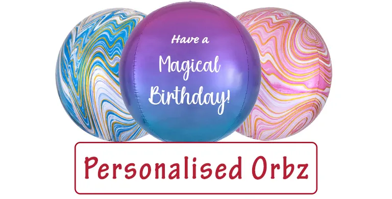 Fully Inflated Personalised Orbz Balloons delivered to any UK address
