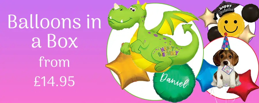 Inflated Foil Balloons delivered next day in the UK | Balloons in a box starting from £14.95