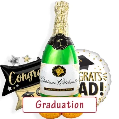 Inflated with Helium Graduation Balloons delivered in the UK
