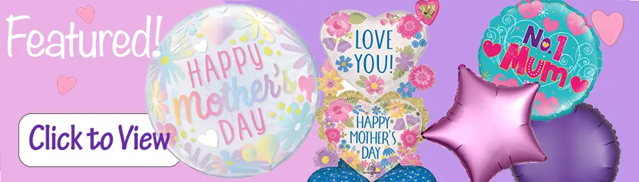 Mothers Day Balloons Banner